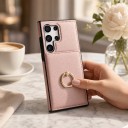 Hoes voor Samsung Galaxy S26 met portemonnee en ronde vingerhouder Kunstleer Kaarten- en bankbiljetvak Standfunctie 18