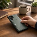 Hoesje voor Samsung Galaxy S24 FE met kaarthouder Beschermhoes met schuifvak PC en TPU Voor betaalkaart en documenten 16