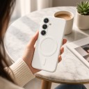 Hoesje voor Samsung Galaxy S24 Ultra met ondersteuning voor magnetisch opladen TPU Hoes met magnetische ring 23