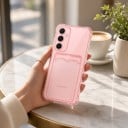 Hoesje voor Samsung Galaxy S25 Edge met kaartsleuf Transparante siliconen hoes Versterkte hoeken Mobiele hoes en documenten 11