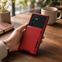 Hoesje voor Samsung Galaxy S25 Edge met opklapbare kaarthouder van polycarbonaat PC Portemonnee hoesje voor mobiele telefoon ter bescherming 9