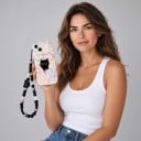 Hoesje voor Samsung Galaxy S25+ Met kattenmotief Zwarte katten Polsbandje Materiaal siliconen en acryl Hoes met katten 25