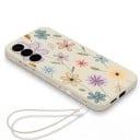 Hoesje voor Samsung Galaxy S26 Siliconen hoes met polsbandje Getekende bloemen Lensbescherming Telefoonhoesje Bloemen 13