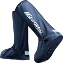 Hoge fietsregenlaarzen met reflecterende elementen, waterdicht, antislip, zwart, unisex, PVC-design 1