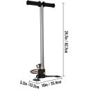 Hogedruk handpomp 4500 psi 3-traps 62,7 × 25,4 × 13,2 cm zilveren pomp voor banden en ballen met manometer 2