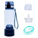 Højhydrogenvandflaske 3000 ppb Bærbar ionisator med selvrensende tilstand 380 ml brintrig vandflaske i glas med rem 23 x 7 cm 1