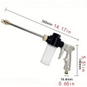 Højtryksrenserpistol med skumbeholder Justerbar stråle Metalhåndtag 36 cm Vandingsdyse til bilhave terrasse vinduesvask 3