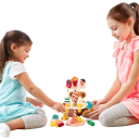 Holz Dreistufiger Verkaufsstand mit Eis Montessori Spielzeug für Kinder Eis am Stiel und Obst Küchenzubehör zum Spielen für Kleinkinder verschiedene Arten 2