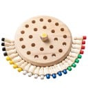 Holz Lernspiel mit Spielbrett und Würfel 24 bunten Steckern Montessori für 2–6 Spieler Entwicklung von Logik und Farberkennung für Kinder 1