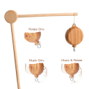 Holz-Musikspielzeug für Babys zum Aufhängen über das Bett, 35 Melodien, 3 Modi, dreht sich, stimuliert sensorische Fähigkeiten, 13,9x8,9x3,5 cm 2