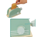 Holz-Toaster mit Zubehörset Grüne Kinderküchen-Spielzeug für Brot und Frühstück Bildungs-Spiel für Mädchen und Jungen ab 3 Jahren 5