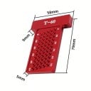 Holzbearbeitungs-Rissschablone T-60 mm metrisches Aluminium-Messgerät 79 × 58 mm rot mit T-Löchern für präzises Markieren von Holz 2
