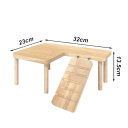 Holzplattform mit Leiter für Nager 32 x 23 x 13,5 cm Natürlicher Unterschlupf für Mäuse, Hamster und Ratten Interaktiver Spielplatz 2