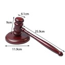 Holzrichters Hammer mit Unterlage 25,9 cm massivem Holz braun akustisches Hammer für Gericht Verhandlungen Auktionen Büro 2