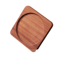 Holzuntersetzer für Tassen quadratisch mit rundem Innenbereich 9 cm Hitzebeständiger Untersetzer für Tee und Kaffee Holz Tischunterlage 3