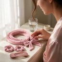 Hőmentes hajcsavaró készlet gumiakkal és hajtűvel Hossza 151 cm Puhább bársonyos hajcsavaró éjszakai göndörítéshez 7