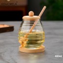 Honey Jar 400 ml with Lid and Honey Dipper Transparent Honey Container with Stand for Home Use in the Kitchen 3