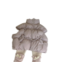 HoneyCherry Girls' Cotton Gilet with Roll Neck Autumn and Winter Solid Colour Children's Gilet with Press Studs Soft Warm Fashionable Gilet for Babies and Little Girls 4