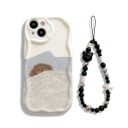 Hoofdtelefoon voor Samsung Galaxy S24+ Met een ontwerp van zwarte katten Polsbandje Silikon en acryl Telefoonhoesje met katten 8