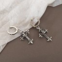 Hoop Earrings with Cross G1383 3
