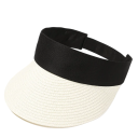 Hopfällbar stråhatt för kvinnor 56-58 cm sommarhatt med rullbar design och UV-skydd, bred brätte, tom topp, andningsbar för resor 15