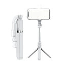 Hordozható Bluetooth szelfibot világítással, háromlábú állvánnyal, 103 cm, kihúzható telefontartóval, 7,2-9,2 cm-es távirányítóval, iOS-selfie 3