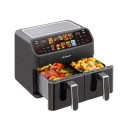 Horkovzdušná fritéza o objemu 9 l se dvěma koši a dotykovým LED ovládáním s výkonem 2000 W a 10 programy i okénkem v černé barvě 1