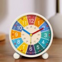 Horloge éducative pour enfants 8 x 3,5 x 8 cm Réveil analogique avec cadran coloré silencieux apprentissage du temps pour enfants 2