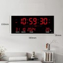 Horloge murale numérique avec alarme, thermomètre et calendrier 150 x 360 x 30 mm 3