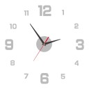 Horloge murale sans cadre 3D noire Chiffres en acrylique Fonctionnement silencieux Convient pour le mur Salon Chambre Cuisine Style vintage 4