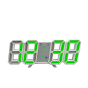 Horloge numérique LED 3D 16 cm Cadre blanc Écran couleur Bureau et mural Calendrier Luminosité 3 niveaux Mémoire de l'heure 12/24H Alimentation 5