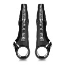 Horn med blåt LED lys 2 stk Advarselslys til cykel Justerbar vinkel 90° Plast ABS Batteri LR1130 Sort Til mountainbikes 1