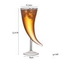 Hornformad dryckesglas 410 ml dekorativt glas på fot höjd 23,1 cm av klart glas stiligt glas för servering av cocktails 2