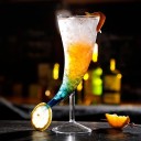 Hornformad dryckesglas 410 ml dekorativt glas på fot höjd 23,1 cm av klart glas stiligt glas för servering av cocktails 3
