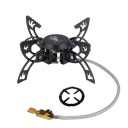 Hornillo de camping plegable 3800W Quemador de gas 21,5x21,5x8 cm Manguera 60 cm Hornillo portátil de exterior para viajes Senderismo Camping Cocinar 1