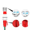 Hornknap 12V 20A, holdbar 16MM metal switch med blåt LED-baggrundsbelysning, metal og plast 3