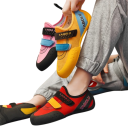 Horolezecké detské topánky unisex Zapínanie na suchý zips Hladká gumová podrážka Krytá špička Pútko na päte Na lezeckú stenu aj boulder 7
