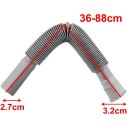 Hose flexibilă universală din plastic 36–88 cm pentru chiuvetă și bucătărie, rezistentă la coroziune, nedeformabilă, gri 3