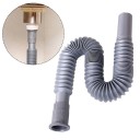 Hose flexibilă universală din plastic 36–88 cm pentru chiuvetă și bucătărie, rezistentă la coroziune, nedeformabilă, gri 4