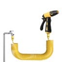 Hose spirală pentru apă 20 m cu pistol cu presiune mare Conectori rapizi și adaptor pentru robinet Galben Set pentru spălarea mașinii și udarea 3