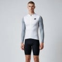 Hosszú ujjú kerékpáros mez teljes hosszúságú cipzárral, kontrasztos színű ujjal és alacsony gallérral unisex országúti kerékpározáshoz 3