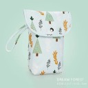 Hőszigetelt pelenkázótáska 11 x 7,5 x 21,5 cm Termotáska hurokkal és patenttal Vízálló táska anyukáknak erdei motívummal 2