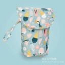 Hőszigetelt pelenkázótáska 11 x 7,5 x 21,5 cm Utazó termotáska pánttal Vízálló táska anyukáknak fagylalt motívummal 2