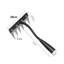 Houe à désherber 6 dents avec pointes acérées 31 x 20 cm acier au carbone noir pour aérer le sol et enlever les mauvaises herbes dans les parterres 3