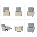 Housse de chaise de relaxation colorée 4 pièces en matériau lisse et élastique 8