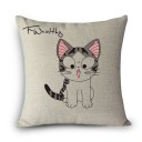 Housse de coussin avec un mignon petit chat J3400 14