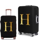 Housse de protection élastique pour valise avec impression de lettres 65–71 cm tissu élastique housse noire extensible pour bagages de voyage 7