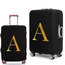 Housse de protection élastique pour valise de voyage avec impression de lettres 80 cm housse extensible en tissu élastique noire 1