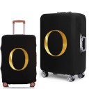 Housse de protection élastique pour valise de voyage avec impression de lettres 80 cm housse extensible en tissu élastique noire 14