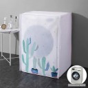 Housse de protection pour lave-linge chargée par le côté 62 × 55 × 86 cm Imprimé blanc-transparent cactus Fermeture éclair 2